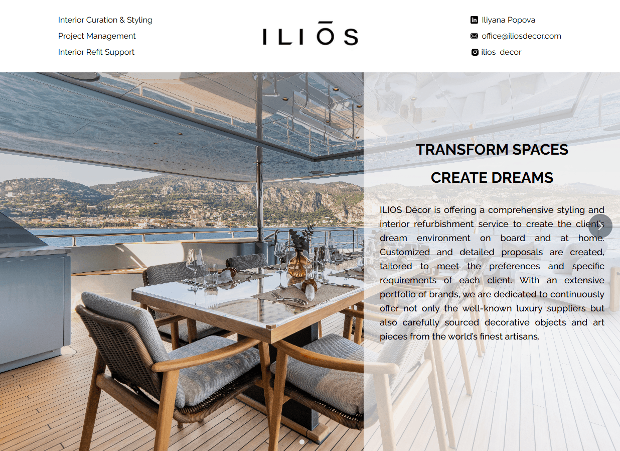 Screenshot of Ilios Decor